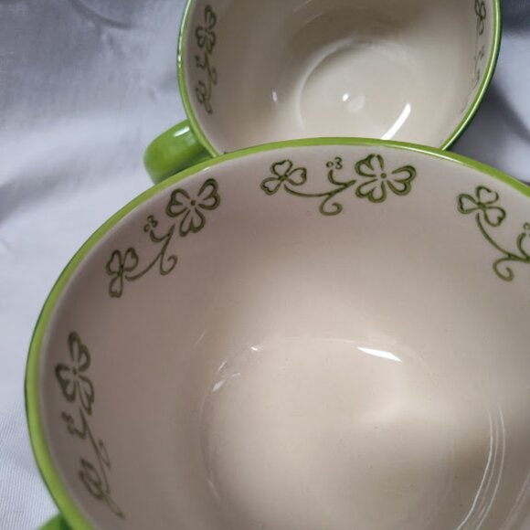 temp-tations® 'Floral Lace' Shamrock, 18 oz. Soup Mugs, Set Of 2 - Picture 3 of 5